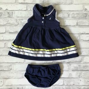 NAUTICA | Baby Girl’s Polo Dress Navy White Yellow